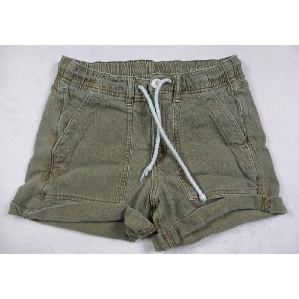 American Eagle Shorts Womens Size 2 Green Tomgirl Mid Rise Stretch Cuffed
